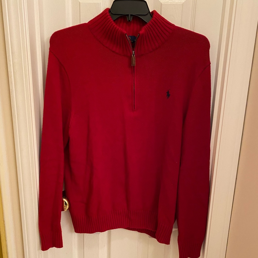 Polo by Ralph Lauren quarter zip sweater preppy career office Christmas casual